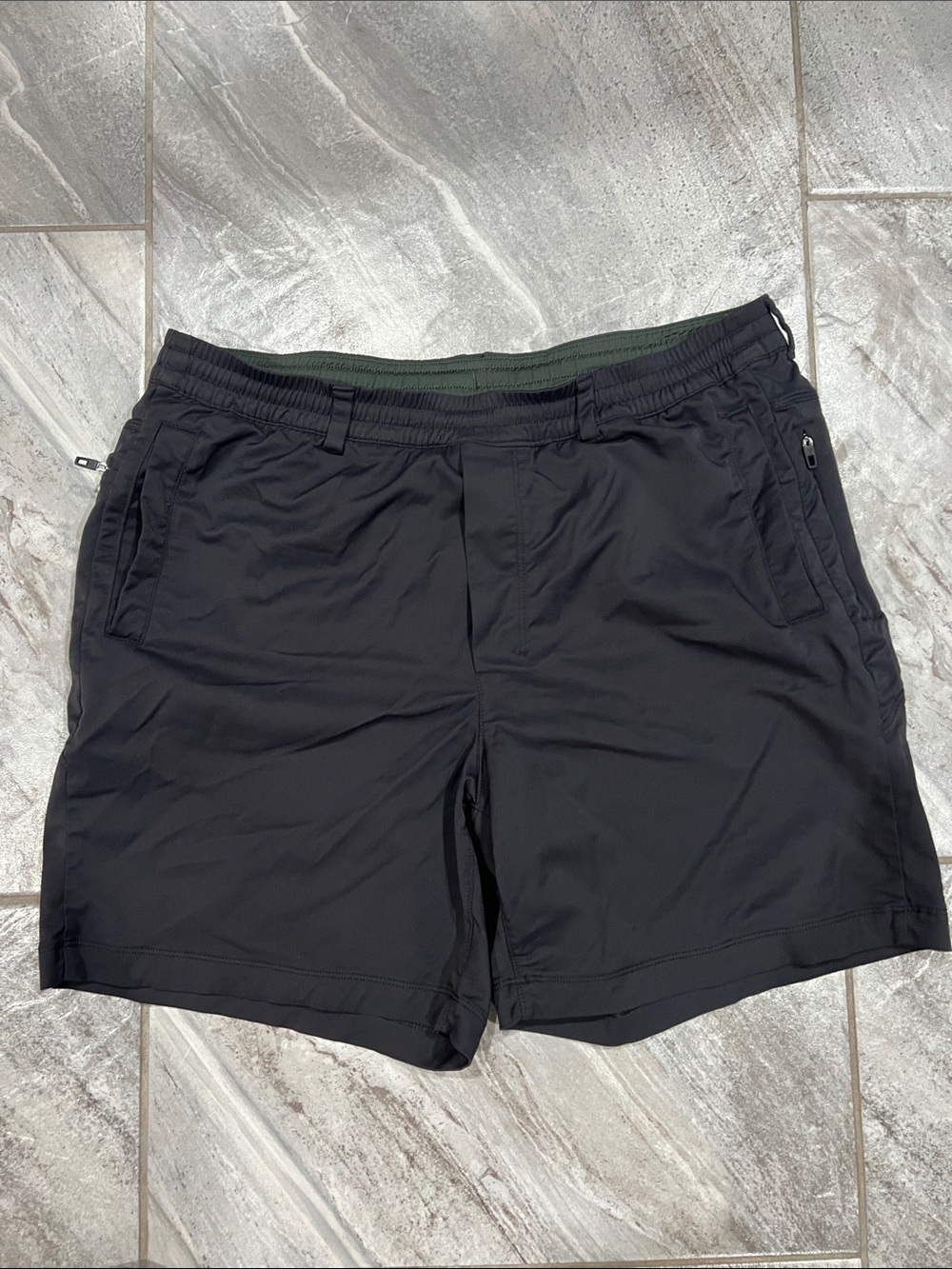 Birddogs Black Athletic Shorts with Dark Green liner